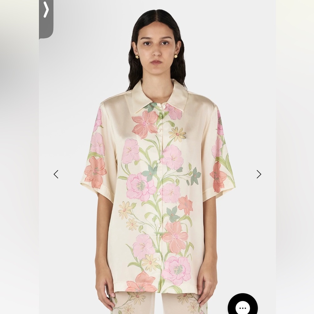 Floral Cream and Pink Shirt NWT